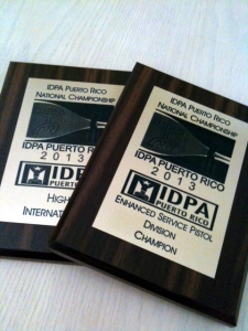2013 IDPA Puerto Rico Championship Awards to Team ITI