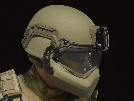 Above: Revision’s fully integrated, fully modular Batlskin Viper Head Protection System features an advanced helmet shell, liner and retention system with a universal attachment point for visor, mandible guard and NVG use.