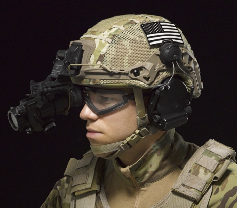 Above: Revision’s new High-Cut Batlskin Helmet features the upgraded Viper Front Mount and Interlocking Long Rails for attachment of headborne accessories and NVG.