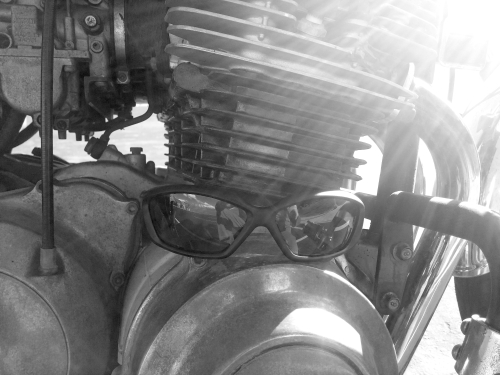 Revision Hellfly Ballistic Sunglasses on Motorcycle
