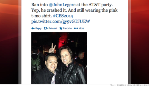 That one time T-Mobile CEO John Legere crashed an AT&T party wearing a pink T-Mobile shirt, got kicked out and made CNN.